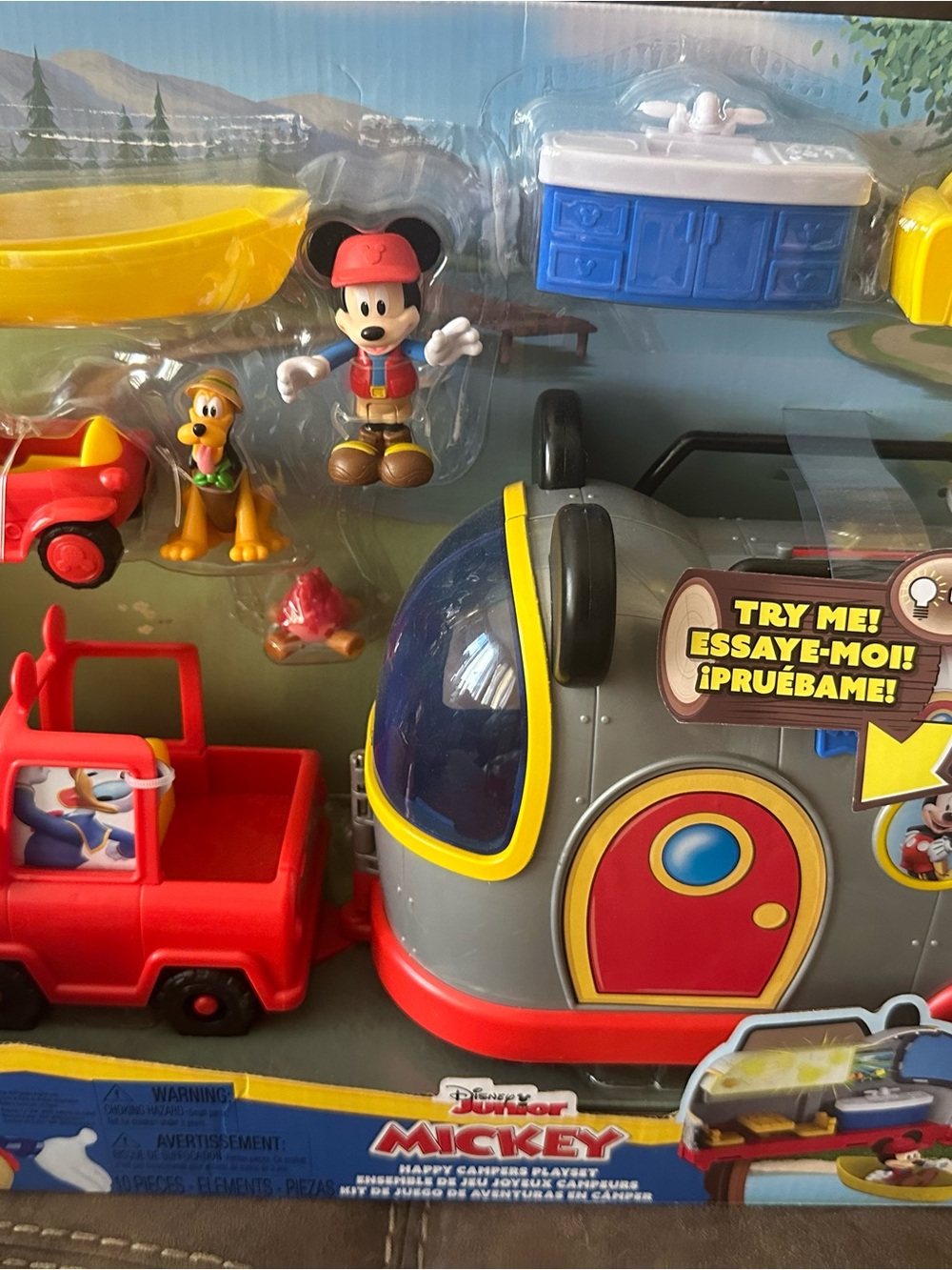 Disney Mickey Camper Playset in Red, Yellow, Blue, Gray